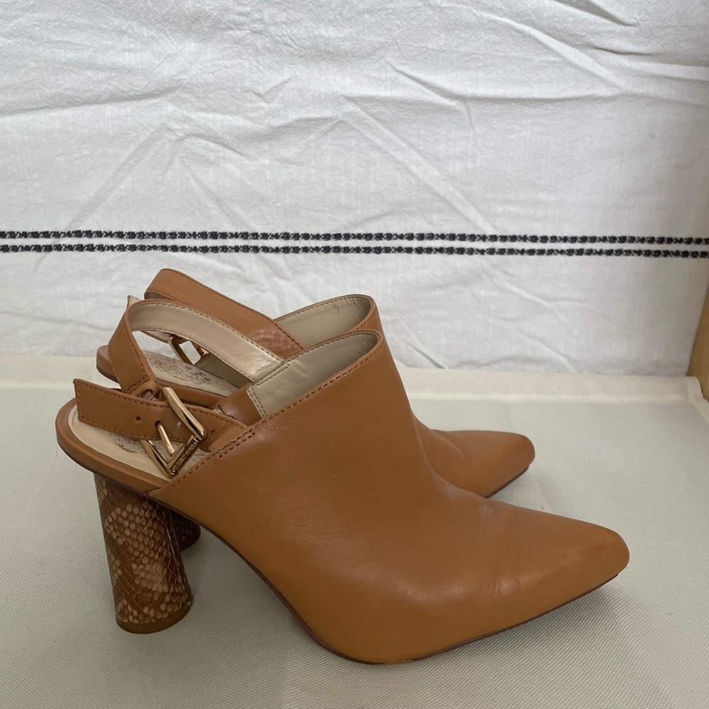 Vince Camuto Tan Leather Mules